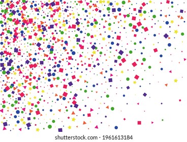 Red Paper Square Decoration. Stardust Star Background. Pink Confetti Illustration. Party Dot Illustration. Orange Festival Circle.