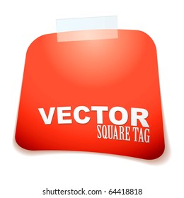 rotes Papierviertel mit Klebeband und Schatten