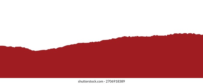 Papel vermelho rasgado com borda isolada no plano de fundo transparente.