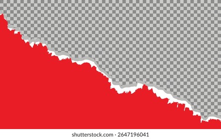 Red paper with torn paper. Realistic torn red papers with ragged edge. Red Torn Paper. Free space for your advertising. Creative Template with empty space
