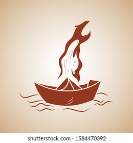 Red paper vector logo design