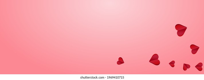 Vector Rojo Papercut Fondo Panorámico Rosa. Tarjeta de corazones de boda. Color de marrón Romance Concepto Corazón.