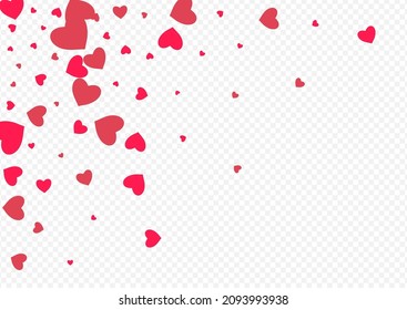 Fondo transparente del vector de recorte rojo. Frontera del corazón feliz. Tarjeta de confeti de papel rosa.