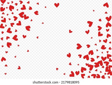 Red Papercut Vector Transparent Backgound. Wedding Hearts Illustration. Maroon Color Love Confetti Template.