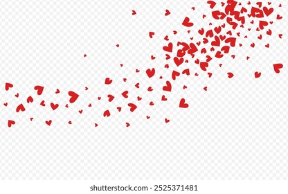 Red Papercut Vector Transparent Backgound. Love Confetti Texture. Maroon Color Wedding Heart Banner.