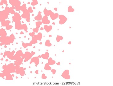 Red Papercut Vector White Backgound. Fly Heart Template. Pink Happy Hearts Design.