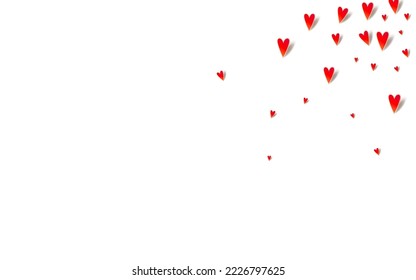Red Papercut Vector White Backgound. Wedding Heart Poster. Maroon Color Romantic Hearts Texture.