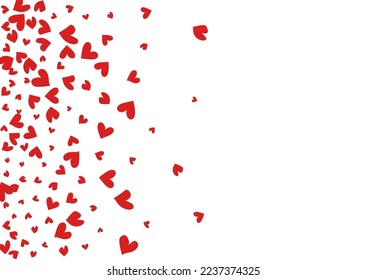 Red Papercut Vector White Backgound. Romance Hearts Card. Maroon Color Birthday Confetti Texture.