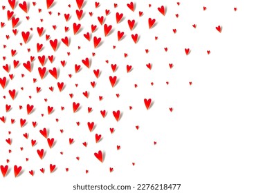 Fondo blanco del vector de recorte rojo. Textura del 3d Corazón. Concepto de corazón de cumpleaños de Borgoña.