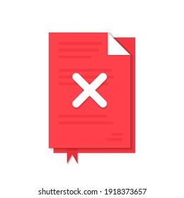 Red papers with cross and bookmark isolated on white.