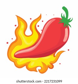 red paprika chili cartoon drawing illustration