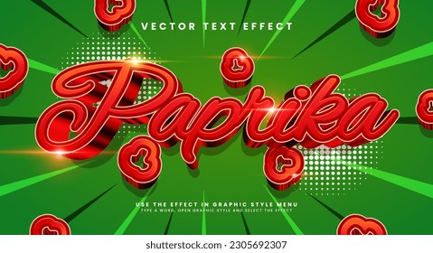 Red paprika editable text style effect. Vector text effect, with luxury concept.