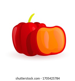 Red paprika icon. Cartoon of red paprika vector icon for web design isolated on white background