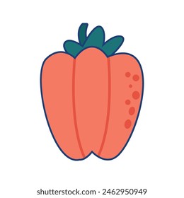 Red Paprika Illustration Flat Design