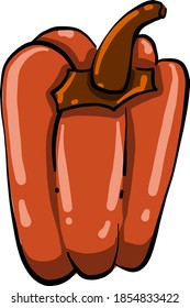 Red paprika, illustration, vector on white background