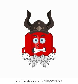 The Red paprika mascot character becomes a fighter. vector illustration