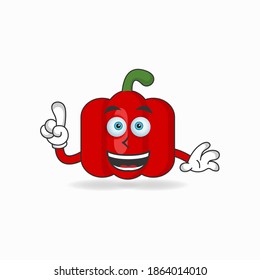 Red paprika mascot character with smile expression. vector illustration
