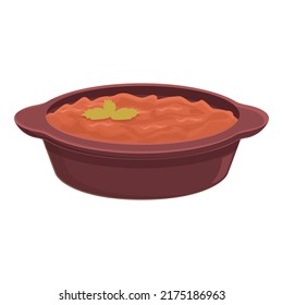 Red paprika sauce icon cartoon vector. Food cuisine. Dish menu