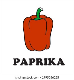 Red paprika. The set of whole Bulgarian pepper.
