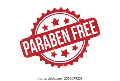 Red Paraben Free Rubber Stamp Seal Vector