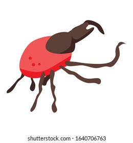 Red parasite icon. Isometric of red parasite vector icon for web design isolated on white background
