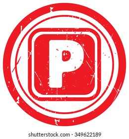 Red Parking rubber stamp