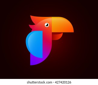 Red parrot log vector
