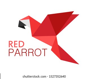 red parrot paper logo concept