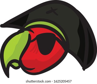 red parrot pirates vector file
