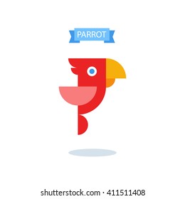 Red Parrot Vector Icon