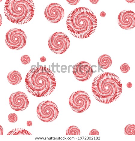 red particles in a spiral pattern, transparent background, wallpaper, texture, textile pattern