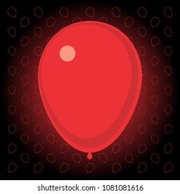 Red Party Balloon with Balloons Pattern Background