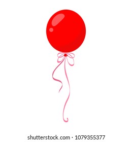 Red party balloon isolated on white background