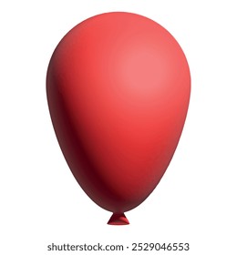 Red Party Balloon Vector - 3D Rendered Model.