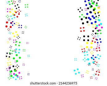 Red Party Circle Frame. Confetti Surprise Illustration. Orange Round Fun. Dot Multicolor Colorful Texture. Paint Wallpaper. Astral design. Vector illustration
