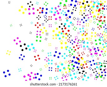 Red Party Circle Frame. Confetti Surprise Illustration. Abstract chaotic scatter on a white background. Astral design. Vector illustration