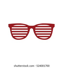 Red party glasses icon vector illustration