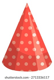 Un sombrero de fiesta rojo con lunares