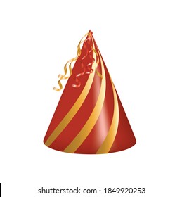 Red party hat. vector illustration