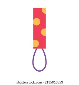 Red party popper flat icon isolated on white background. Festive colorful fire cracker design for birthday wedding carnival event celebration. Paper hand firecracker with confetti vector illustration.