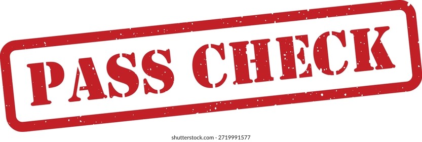 Red pass check stamp isolated on white background