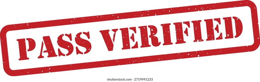 Red pass verified stamp isolated on white background