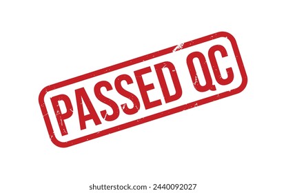 Red Passed QC Rubber Stamp Seal Vector