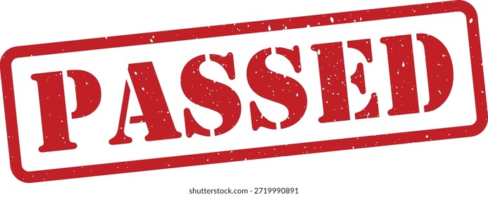 Red passed stamp on white background