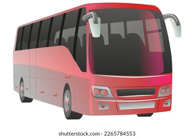 ilustración del vector del bus de pasajeros rojo