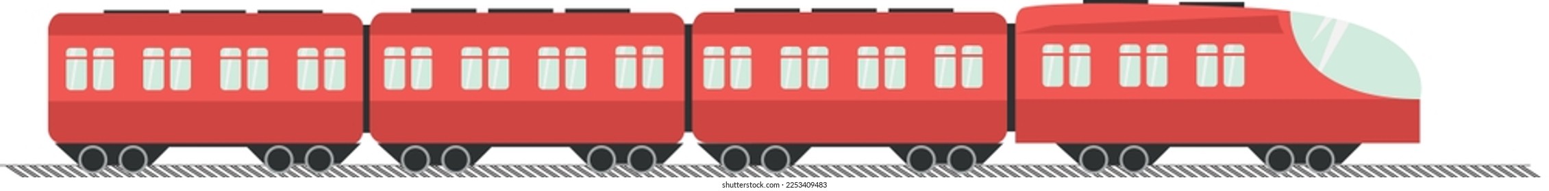 
a red passenger train vector