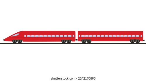 Red passenger train. vector illustration