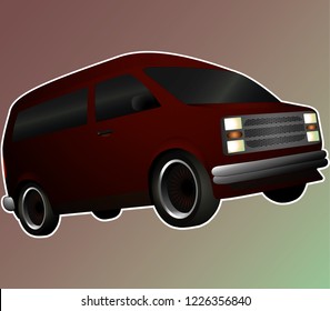 red passenger van 
