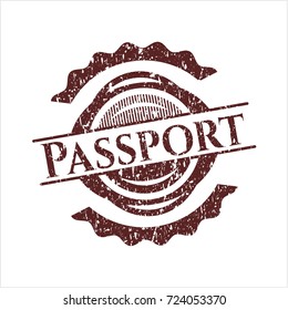 Red Passport distressed rubber stamp