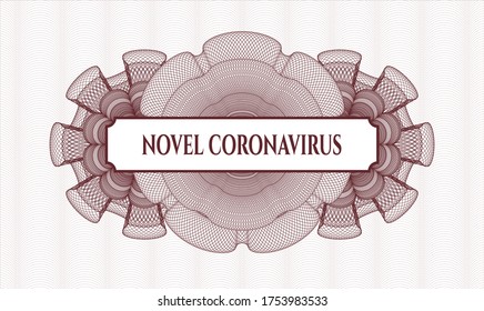 emblema del pasaporte rojo. Ilustración vectorial. Detallado con el texto Novel Coronavirus dentro